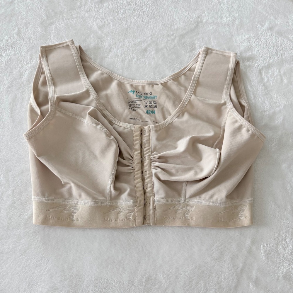Marena Recovery Compression Bra Beige Front Closure Adjustable Size‎ 42/44